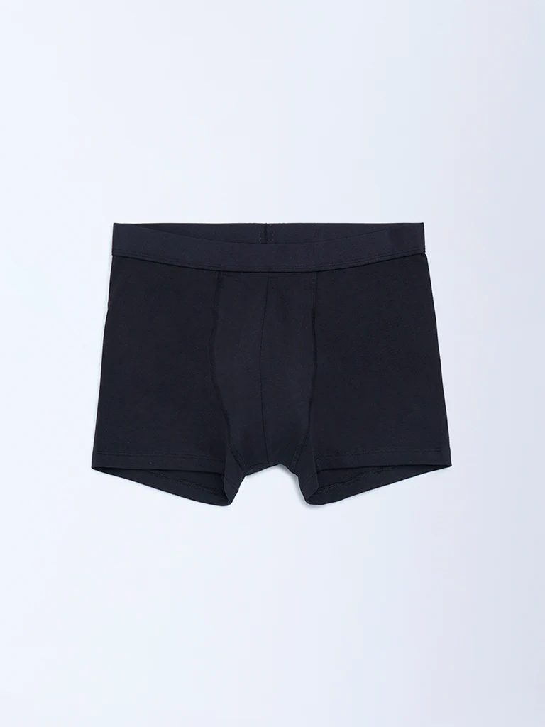 WES Lounge Black Cotton Trunks - Pack of 3 - Image 4