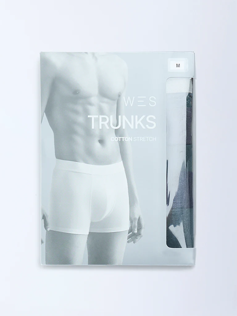 WES Lounge Black Cotton Trunks - Pack of 3 - Image 5