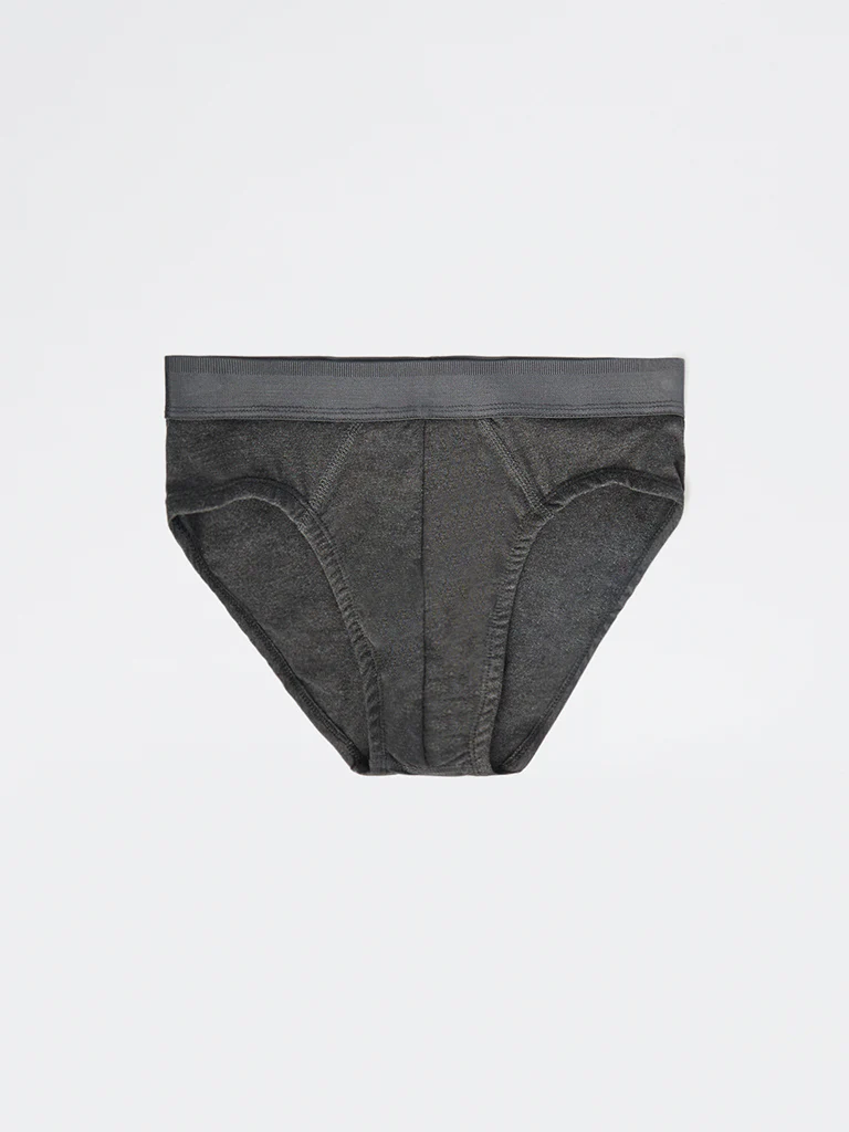 WES Lounge Black Striped Cotton-Blend Briefs - Pack of 3 - Image 3