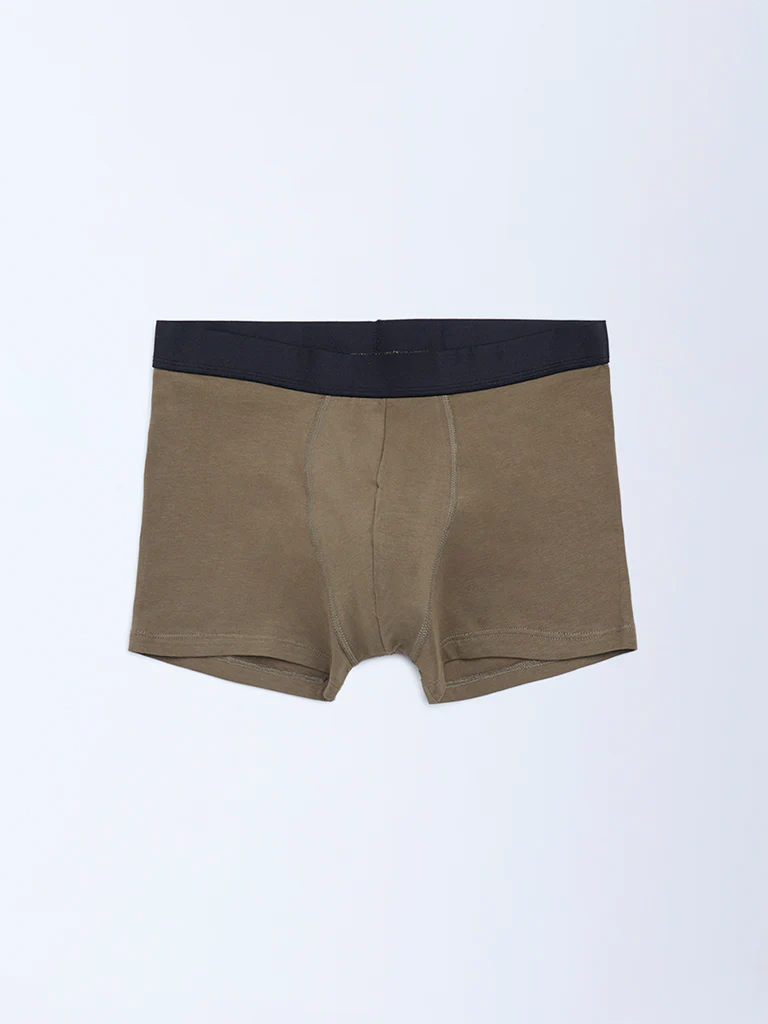 WES Lounge Brown Cotton Trunks - Pack of 3 - Image 4