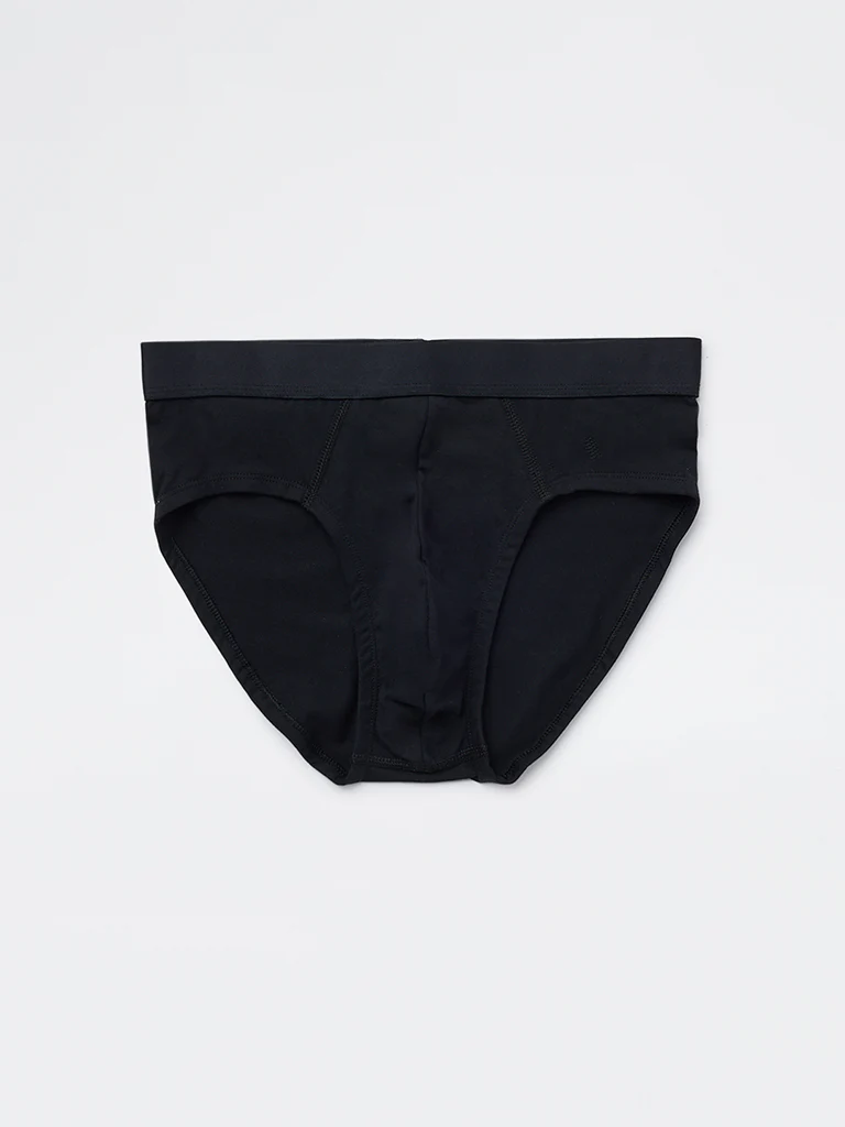 WES Lounge Green Striped Cotton-Blend Briefs - Pack of 3 - Image 2