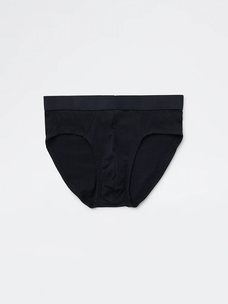 WES Lounge Green Striped Cotton-Blend Briefs - Pack of 3 - Image 2