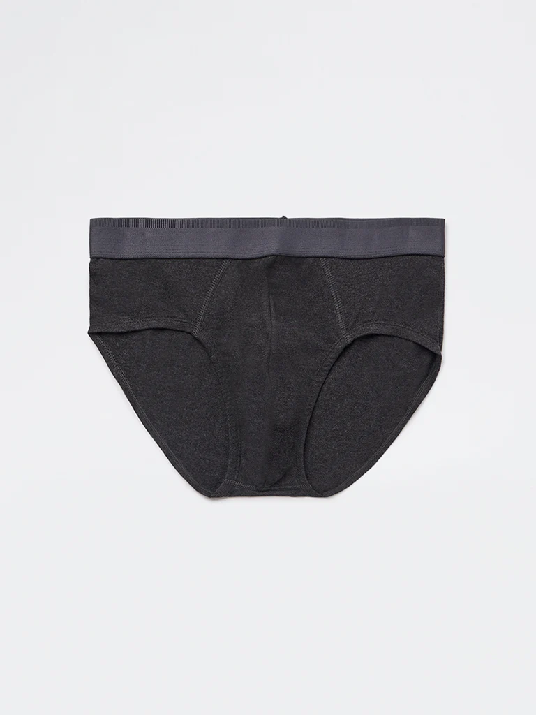 WES Lounge Grey Relaxed-Fit Cotton-Blend Briefs - Pack of 3 - Image 4