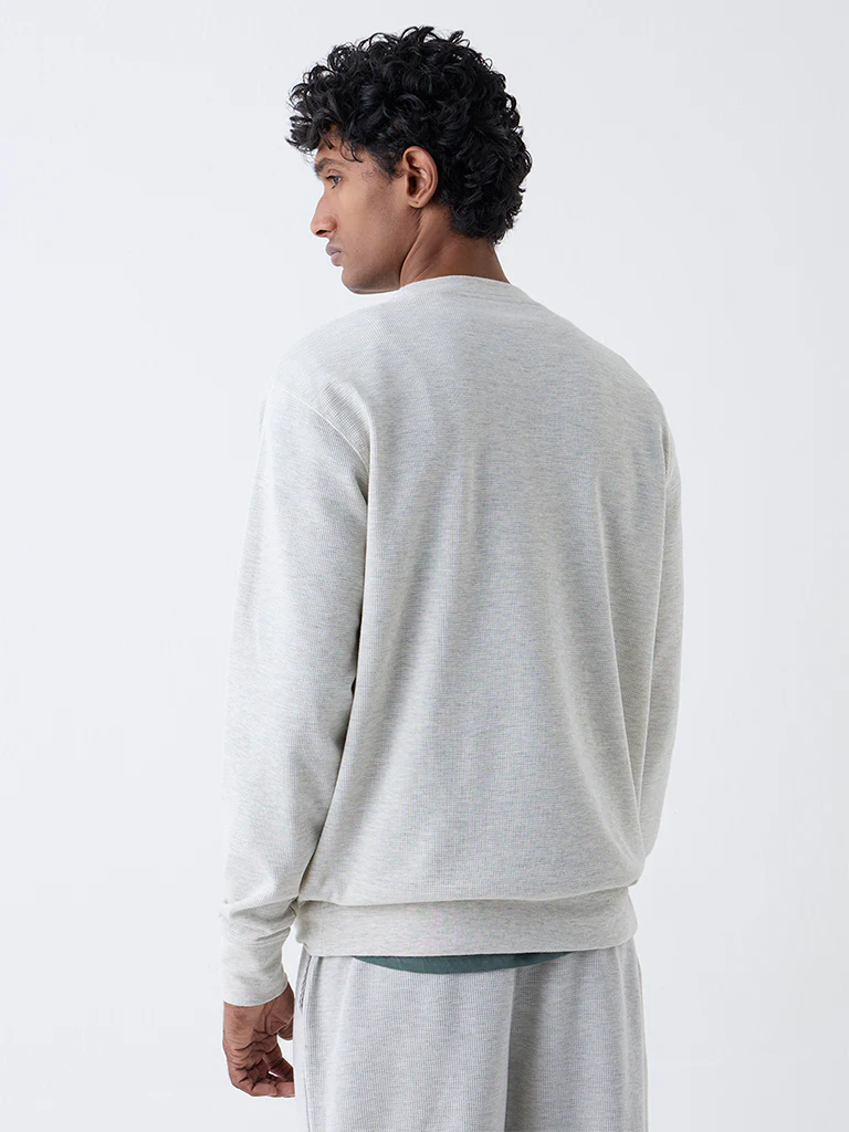 WES Lounge Grey Relaxed-Fit Cotton-Blend Sweatshirt - Image 5