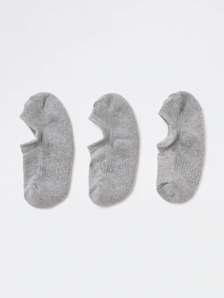 WES Lounge Grey Textured Cotton-Blend Socks - Pack of 3