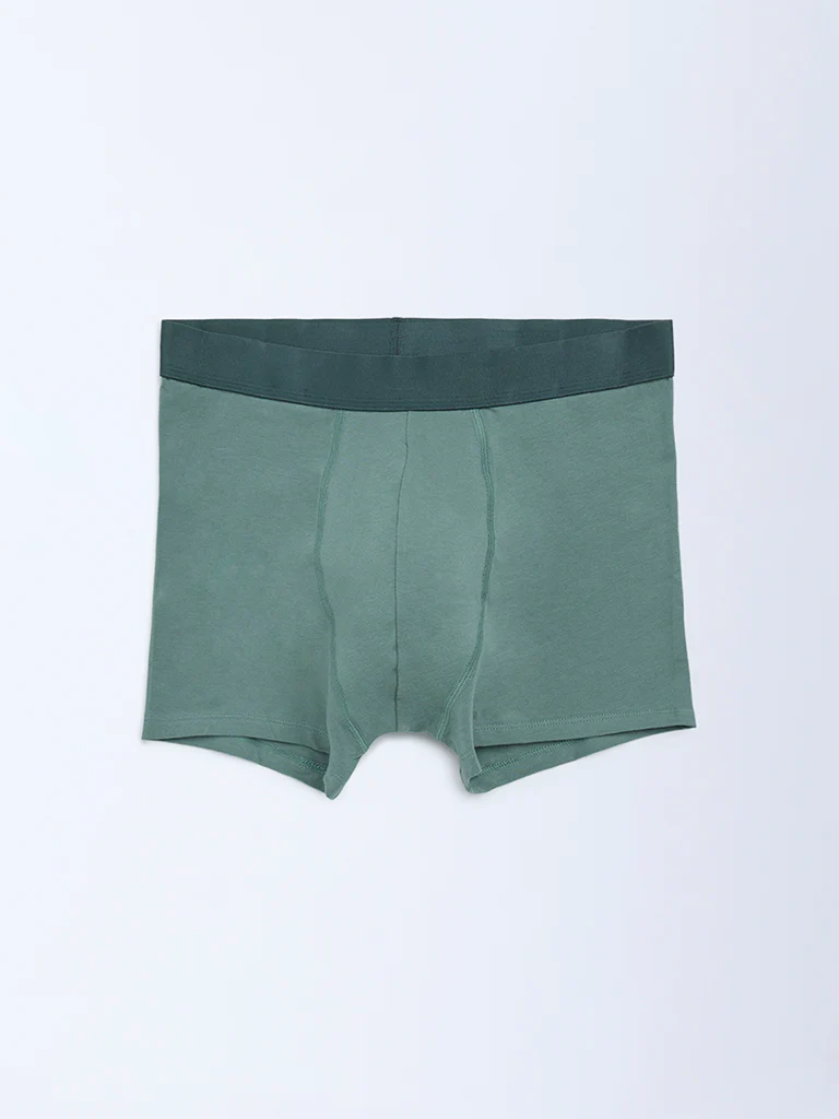 WES Lounge Multicolour Solid Cotton Trunks - Pack of 3 - Image 3