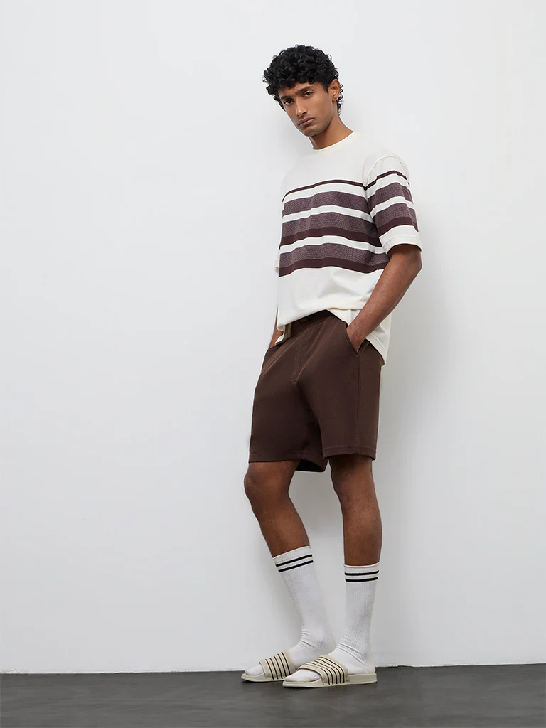 WES Lounge Off-White Relaxed-Fit Cotton-Blend T-Shirt
