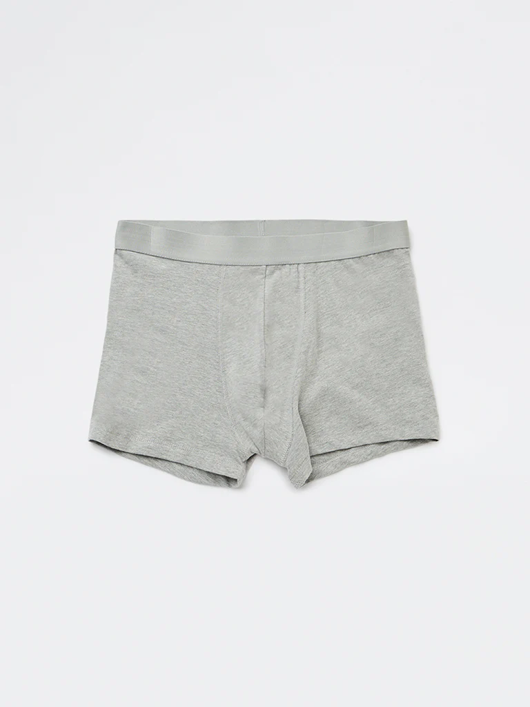 WES Lounge Olive Solid Cotton-Blend Trunks - Pack of 3 - Image 2