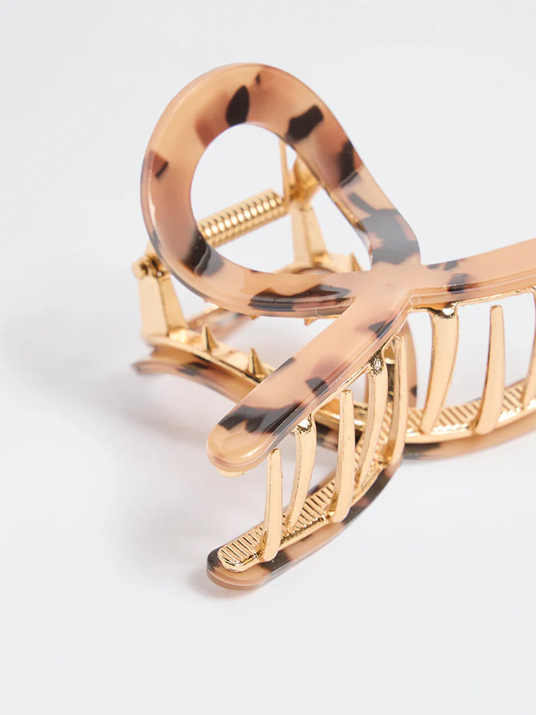 Westside Accessories Beige Tortoiseshell Hair Clip - Image 3