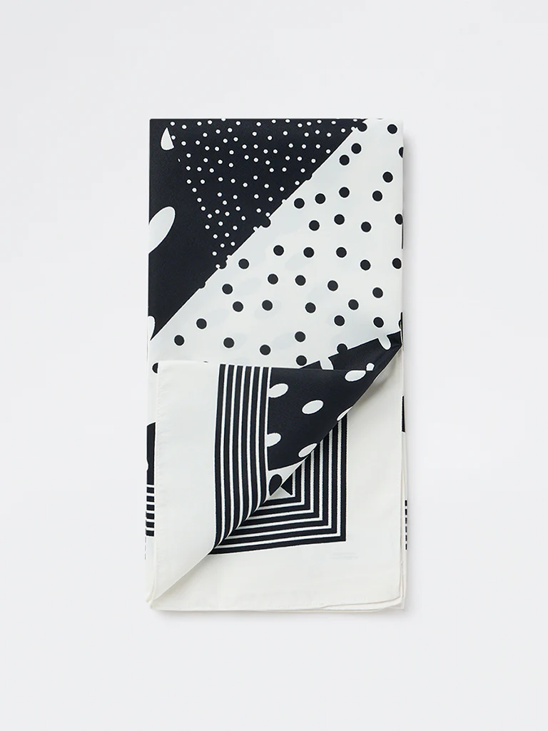 Westside Accessories Black and White Polka Dot Scarf - Image 2