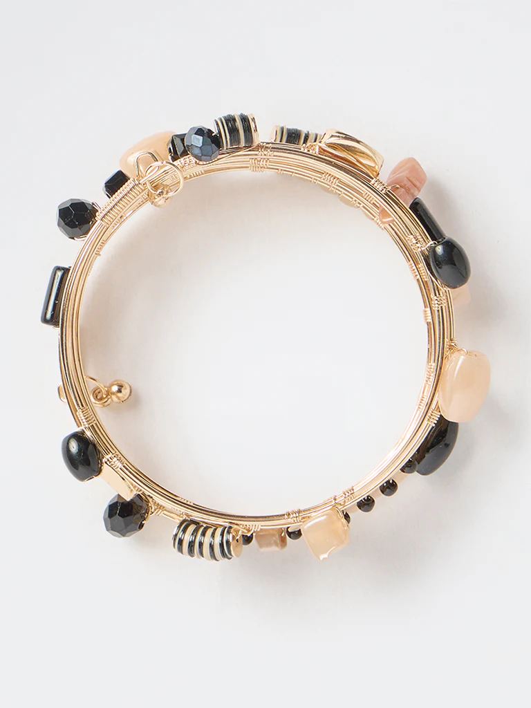Westside Accessories Black Beaded Coil Bracelet