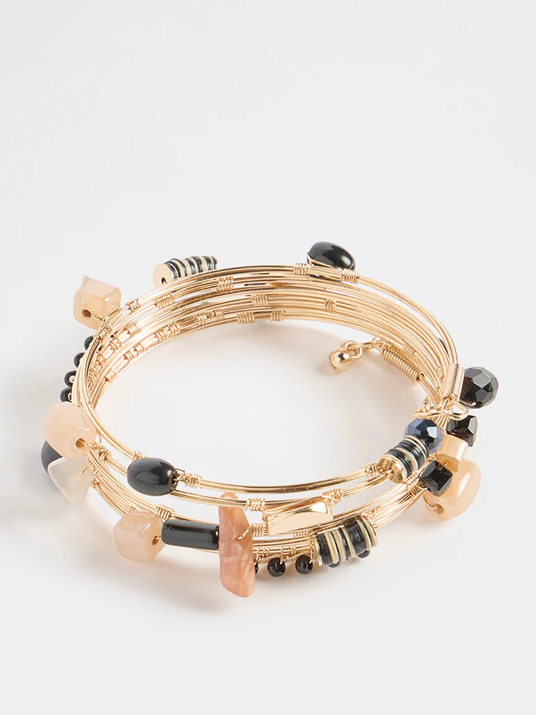 Westside Accessories Black Beaded Coil Bracelet - Image 2