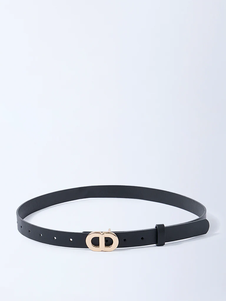 Westside Accessories Black Buckle-Detailed Belt