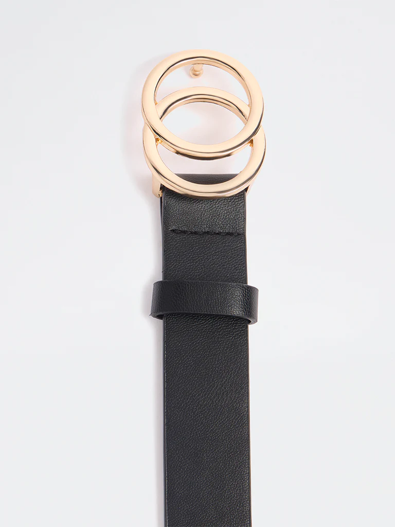 Westside Accessories Black Circular-Buckle Belt - Image 3