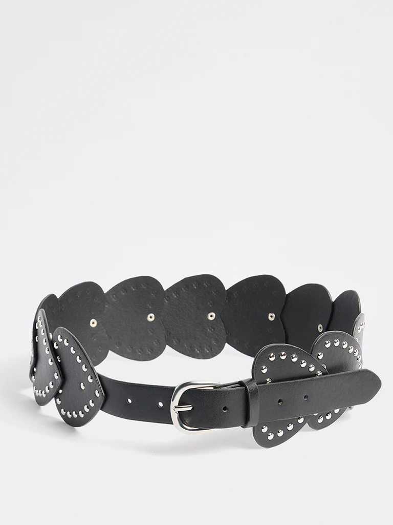 Westside Accessories Black Heart Studded Belt