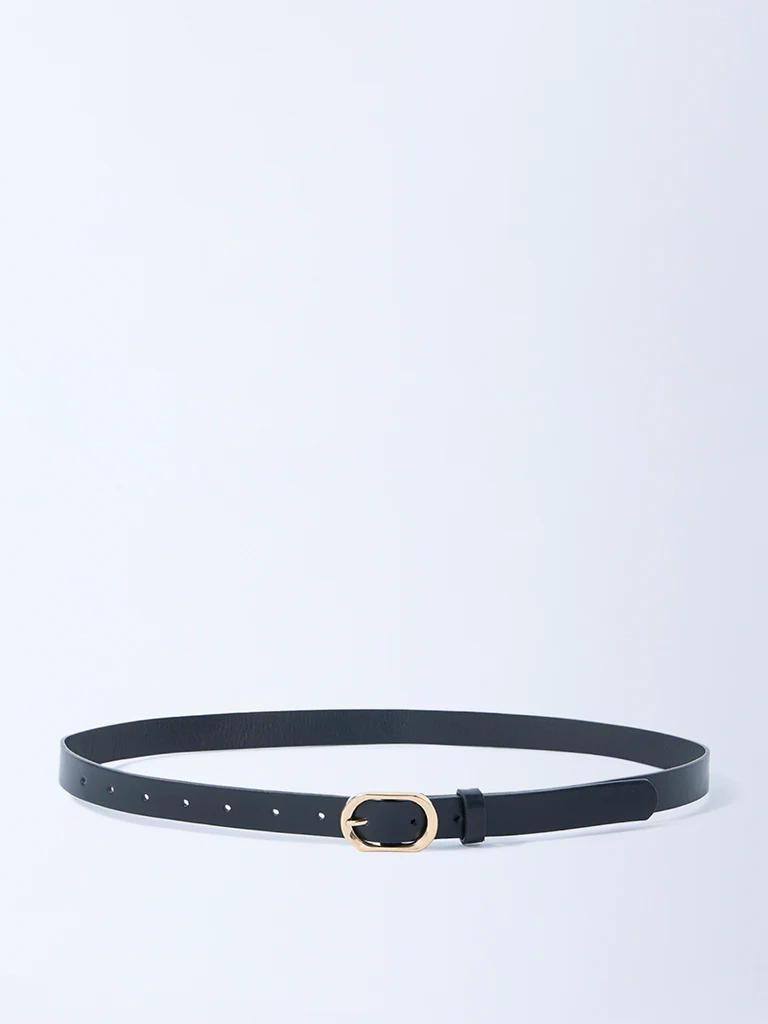Westside Accessories Black Oval Buckle Belt
