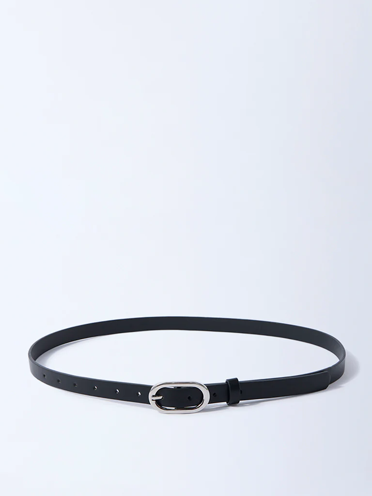 Westside Accessories Black Oval Buckle Belt