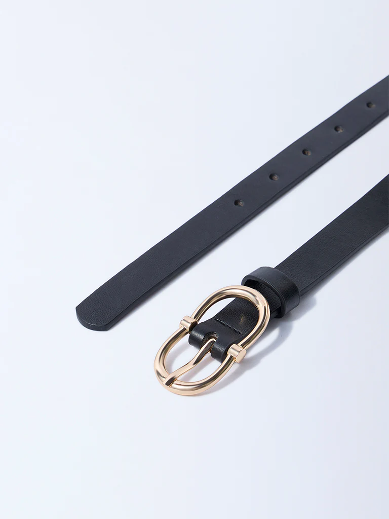 Westside Accessories Black Oval Buckle Belt - Image 3