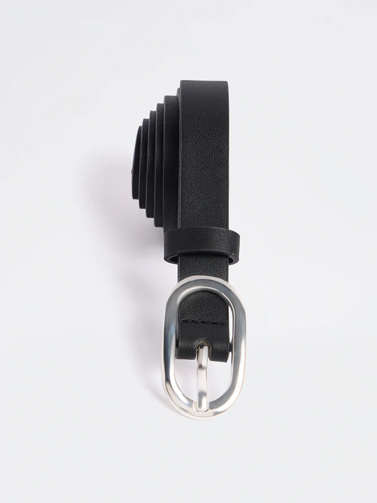 Westside Accessories Black Oval-Buckle Belt