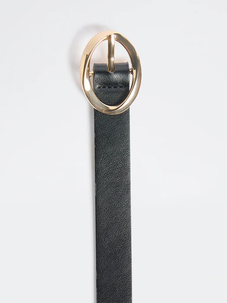 Westside Accessories Black Oval Buckle Belt - Image 3