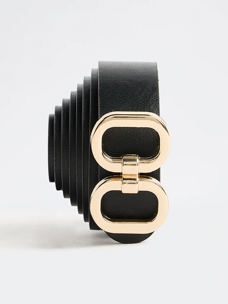 Westside Accessories Black Oval Buckle Belt