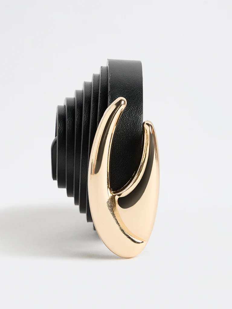 Westside Accessories Black Puff Buckle Belt