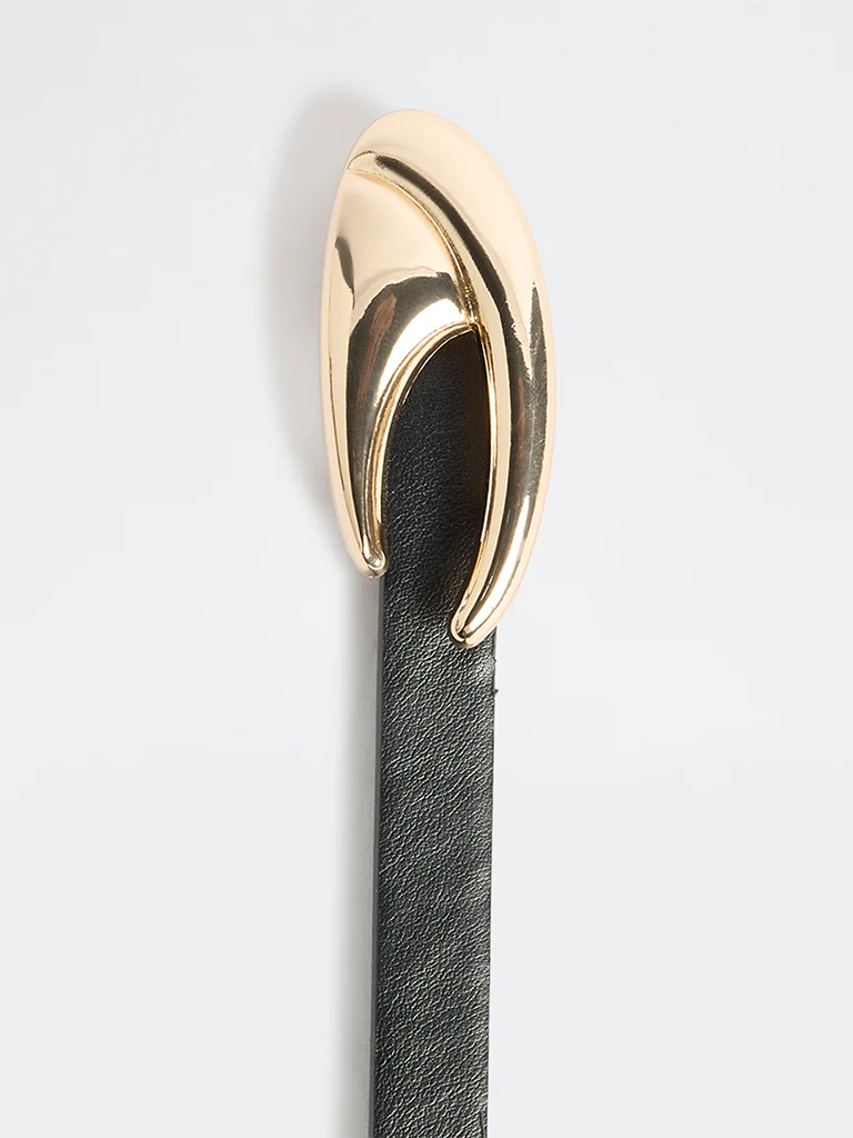 Westside Accessories Black Puff Buckle Belt - Image 3