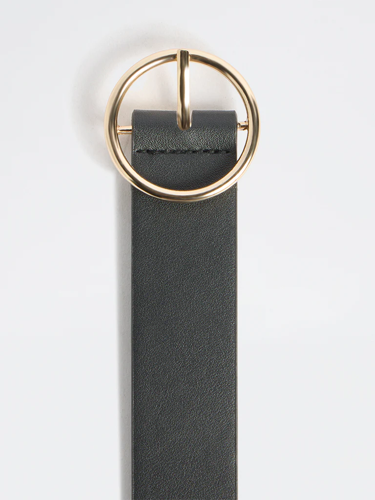 Westside Accessories Black Round Buckle Belt - Image 3