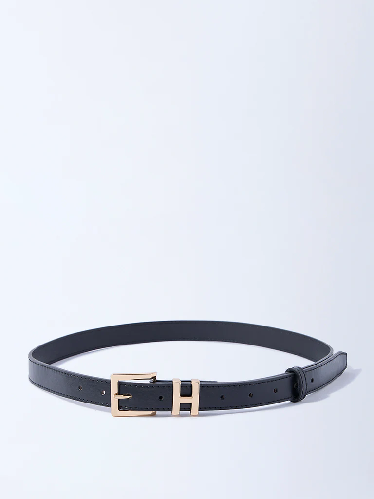 Westside Accessories Black Square Buckle Belt