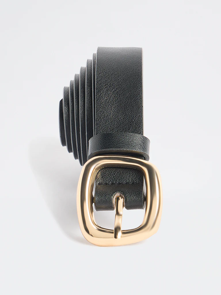 Westside Accessories Black Square Buckle Belt