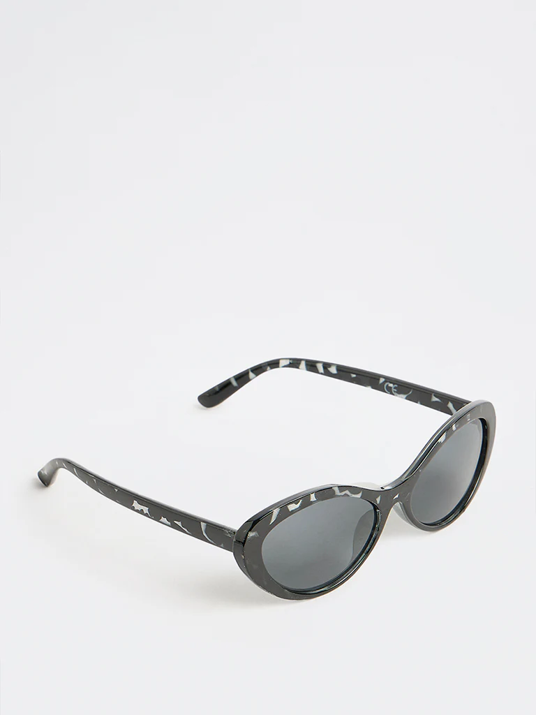 Westside Accessories Black Tortoiseshell Cat-Eye Sunglasses with Pouch - Image 2