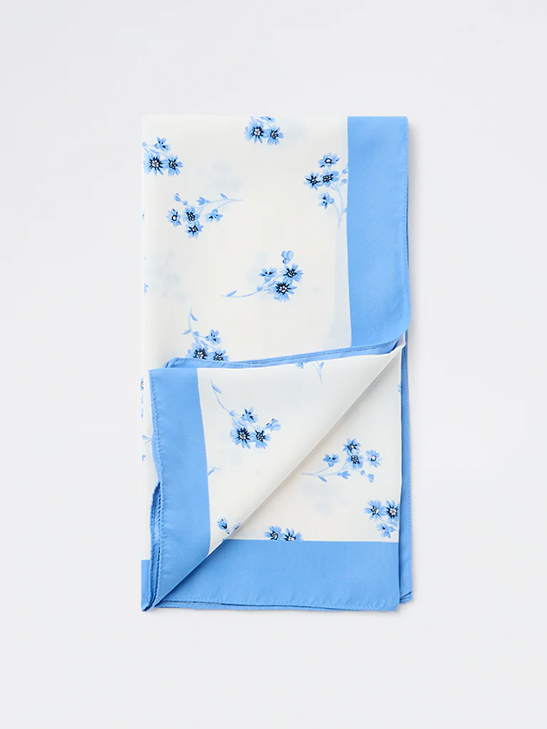 Westside Accessories Blue Floral Pattern Scarf - Image 2