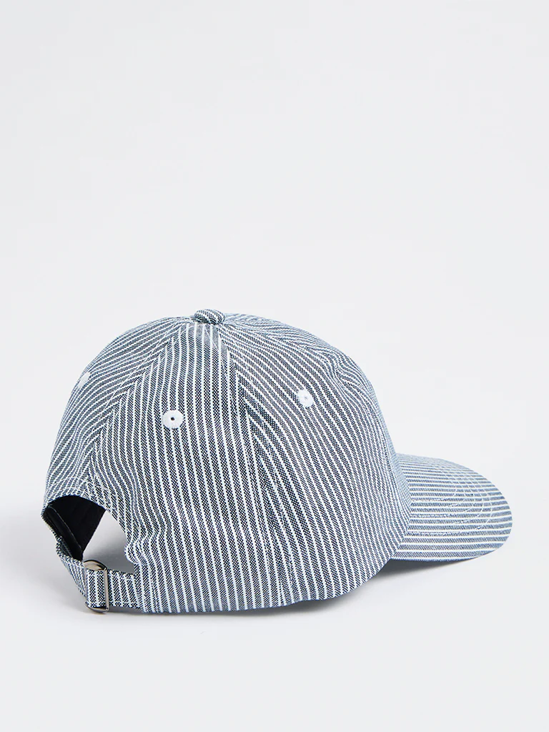 Westside Accessories Blue Nautical Striped Cotton Cap - Image 2