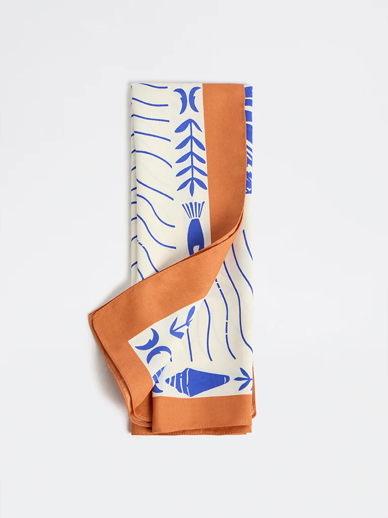 Westside Accessories Blue Shell Printed Scarf - Image 2