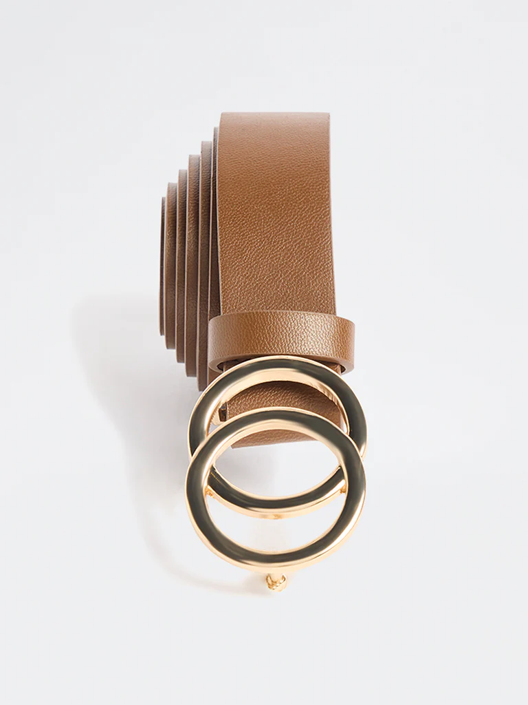 Westside Accessories Brown Double-Ring Detail Belt