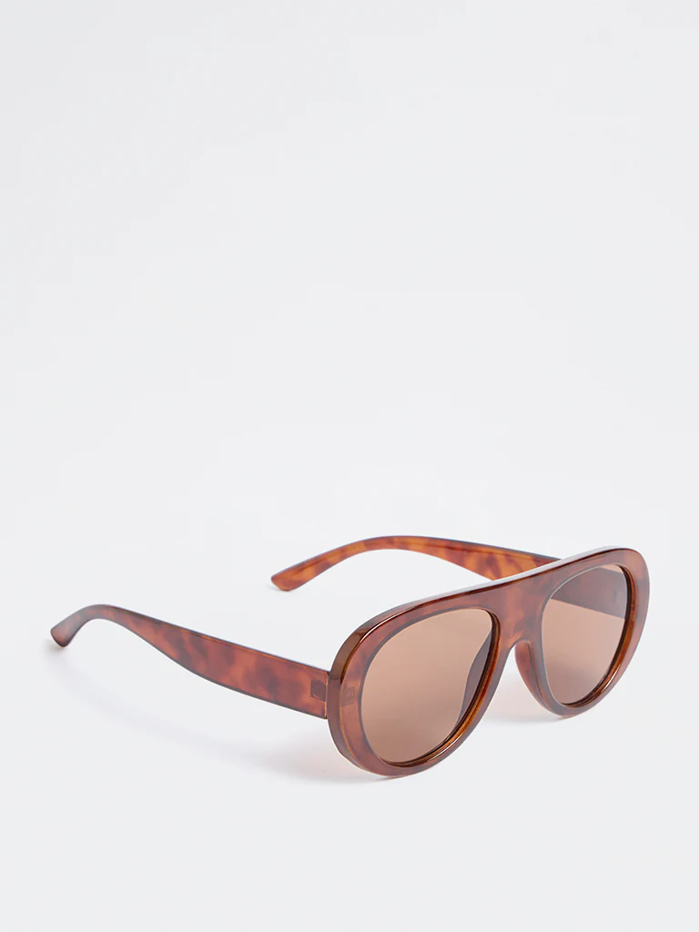 Westside Accessories Brown Fancy Sunglasses - Comes with a Pouch and Cleaning Cloth - Image 2