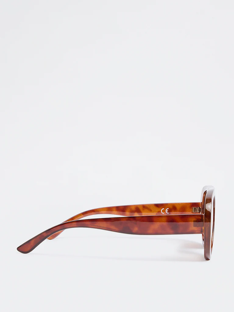 Westside Accessories Brown Fancy Sunglasses - Comes with a Pouch and Cleaning Cloth - Image 3
