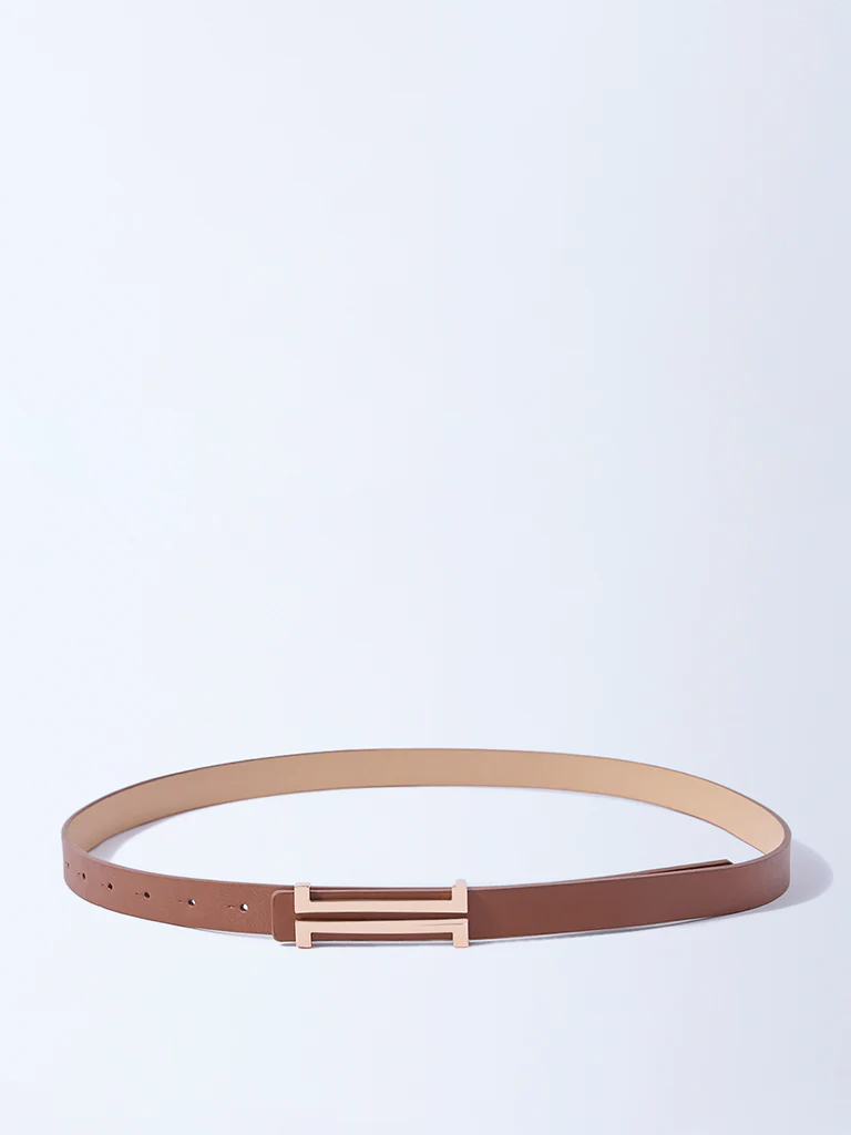 Westside Accessories Brown H-Buckle Belt