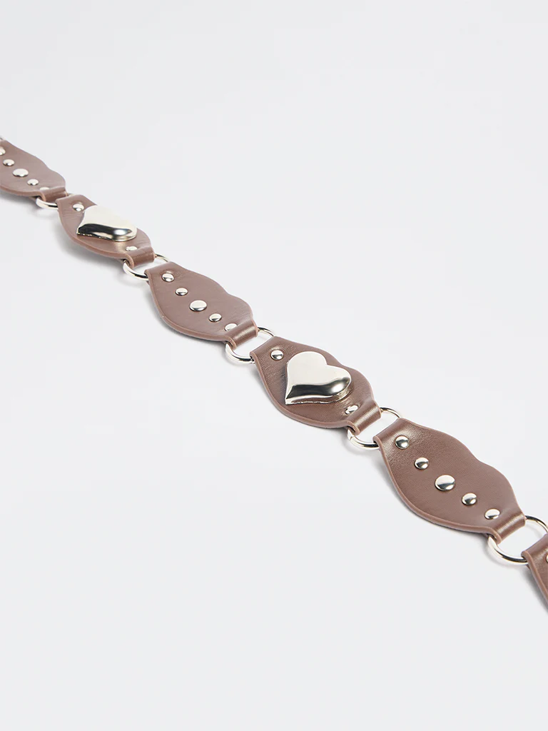 Westside Accessories Brown Heart Studded Belt - Image 2
