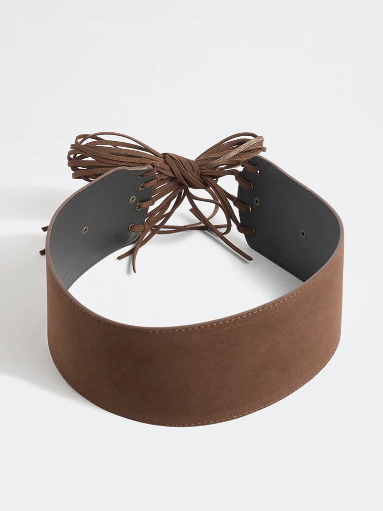 Westside Accessories Brown Metal-Detailed Corset Belt - Image 2