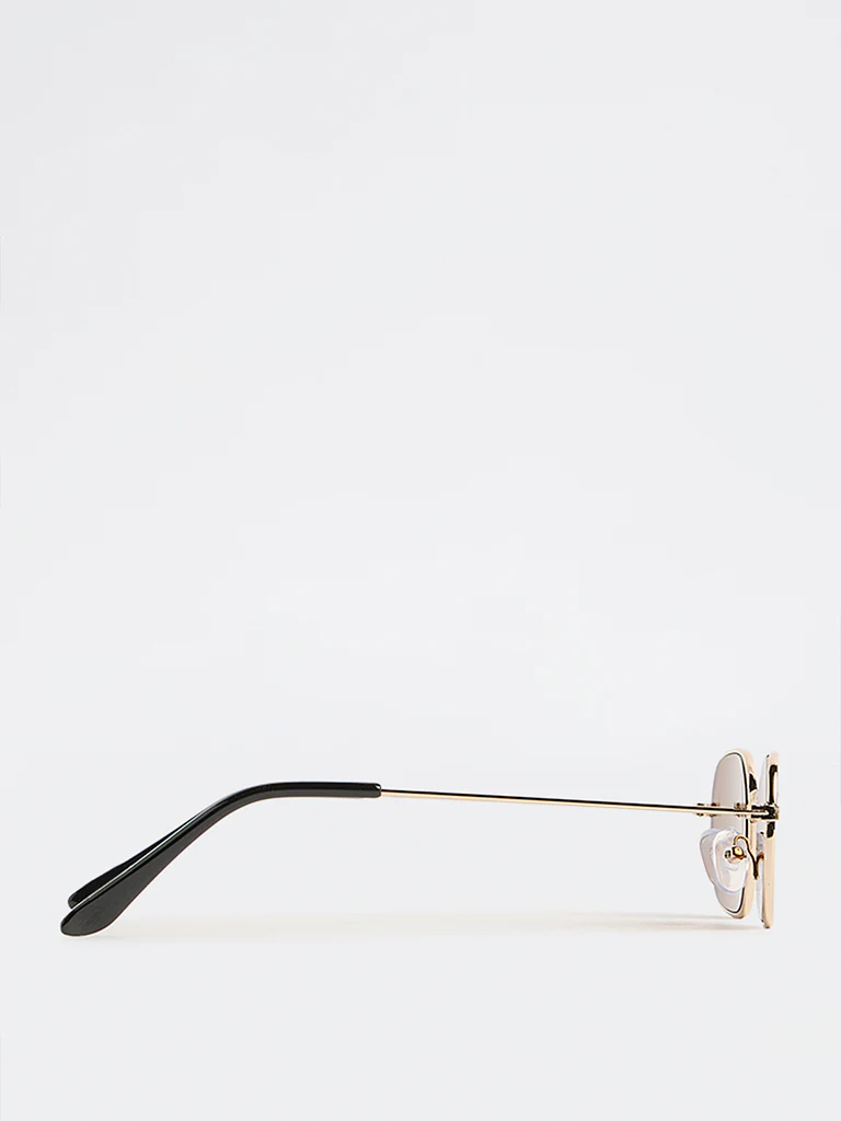 Westside Accessories Brown Metal Frame Sunglasses with Pouch - Image 3