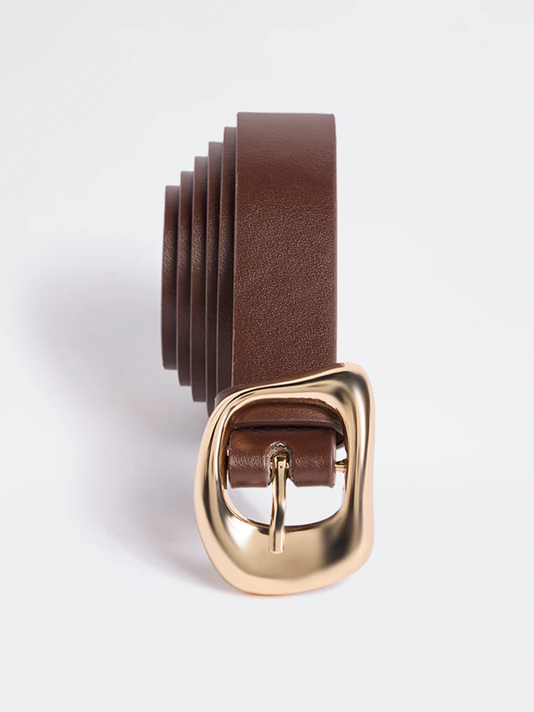 Westside Accessories Brown Molten Buckle Belt