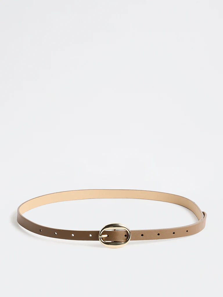 Westside Accessories Brown Oval Buckle Belt - Image 2