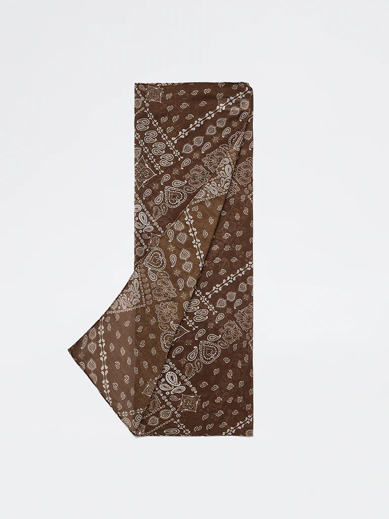 Westside Accessories Brown Paisley Design Scarf - Image 2