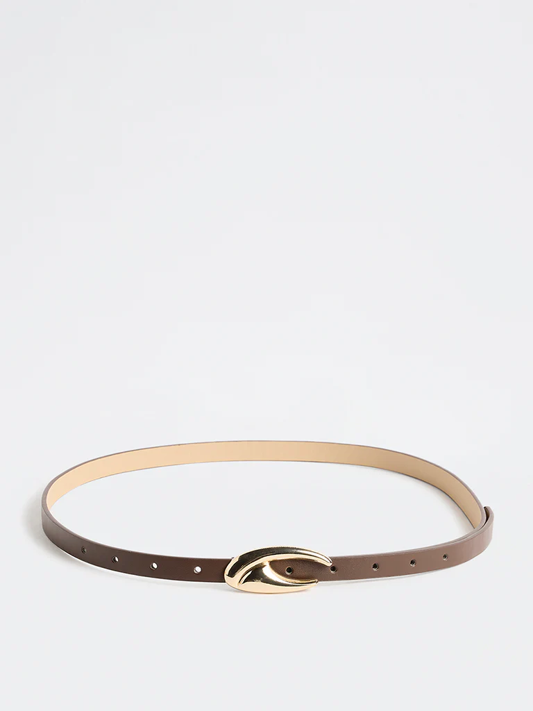 Westside Accessories Brown Puff Buckle Belt - Image 2