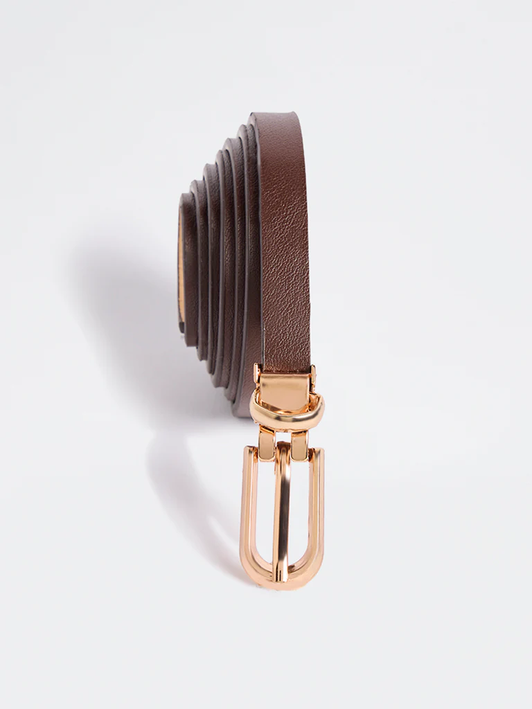 Westside Accessories Brown Sleek Buckle Belt