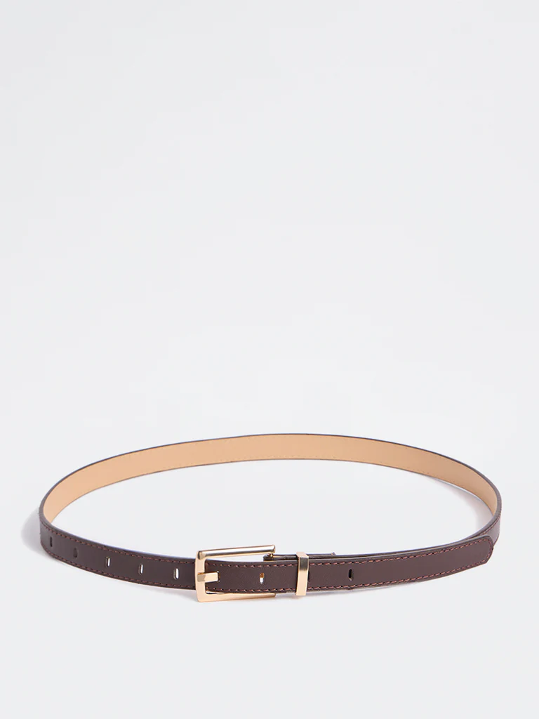 Westside Accessories Brown Square Buckle Belt - Image 2