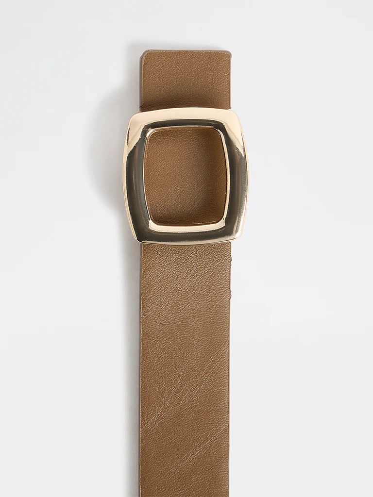 Westside Accessories Brown Square Buckle Belt - Image 3