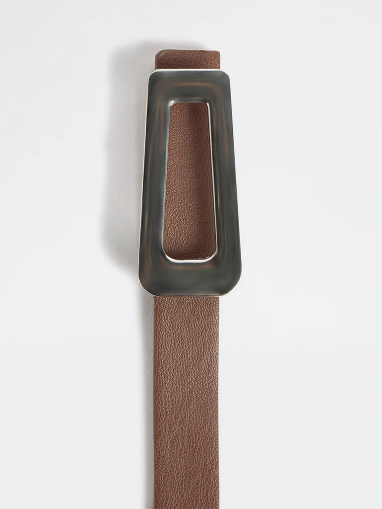 Westside Accessories Brown Triangle Buckle Belt - Image 3