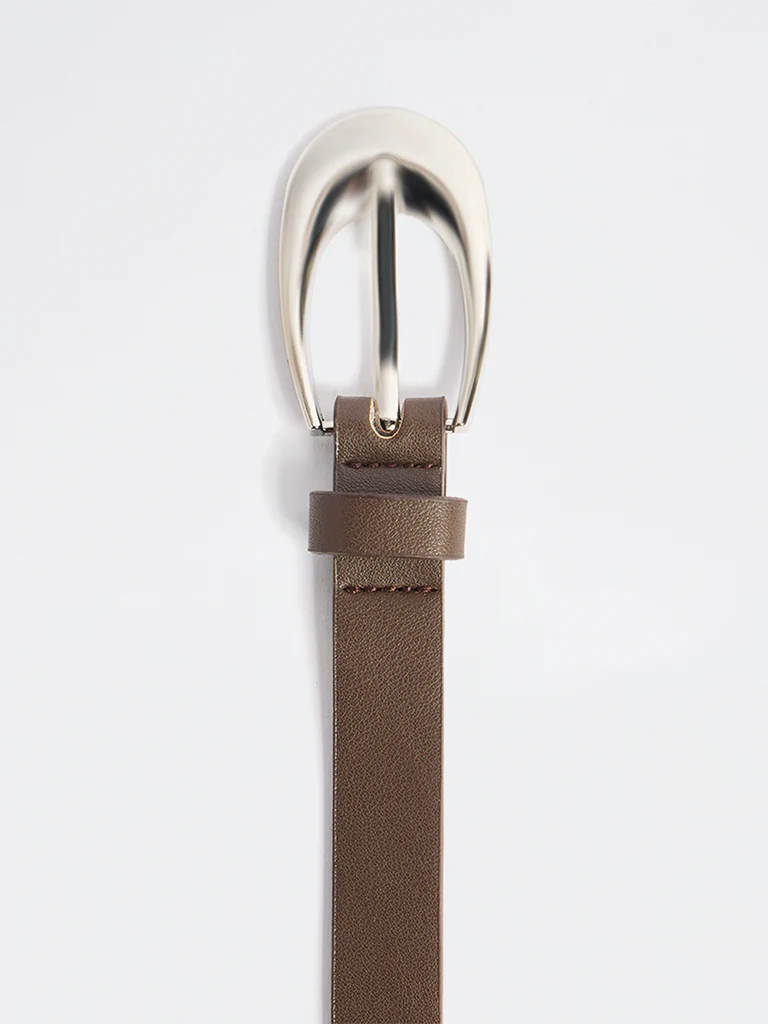 Westside Accessories Dark Brown Buckled Belt - Image 3